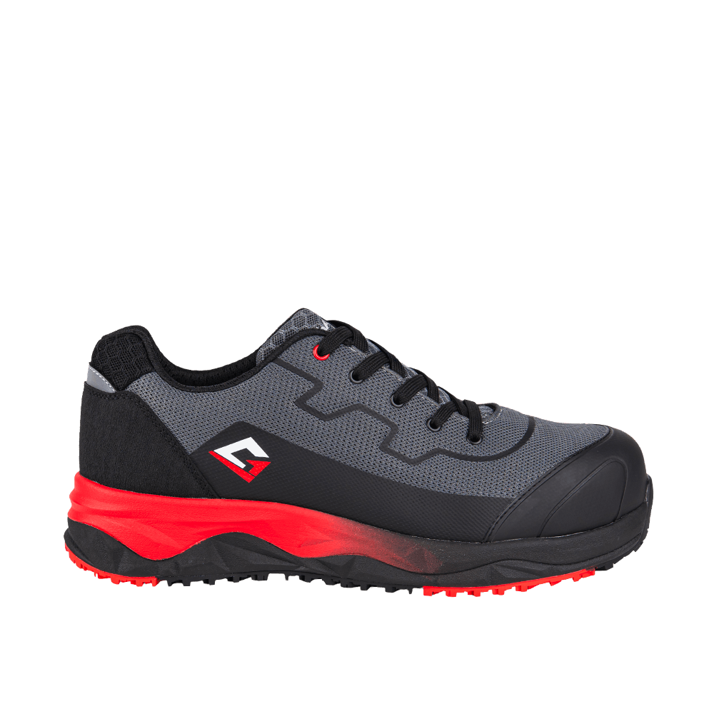 Apex Low S1PS Gray/Red Non-Slip EVA Rubber Sole