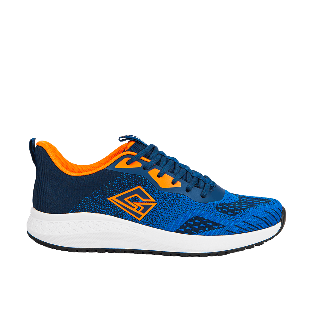 Chaussure de sécurité basse et légère Manny Low ESD O1, bleue et orange, sans embout renforcé