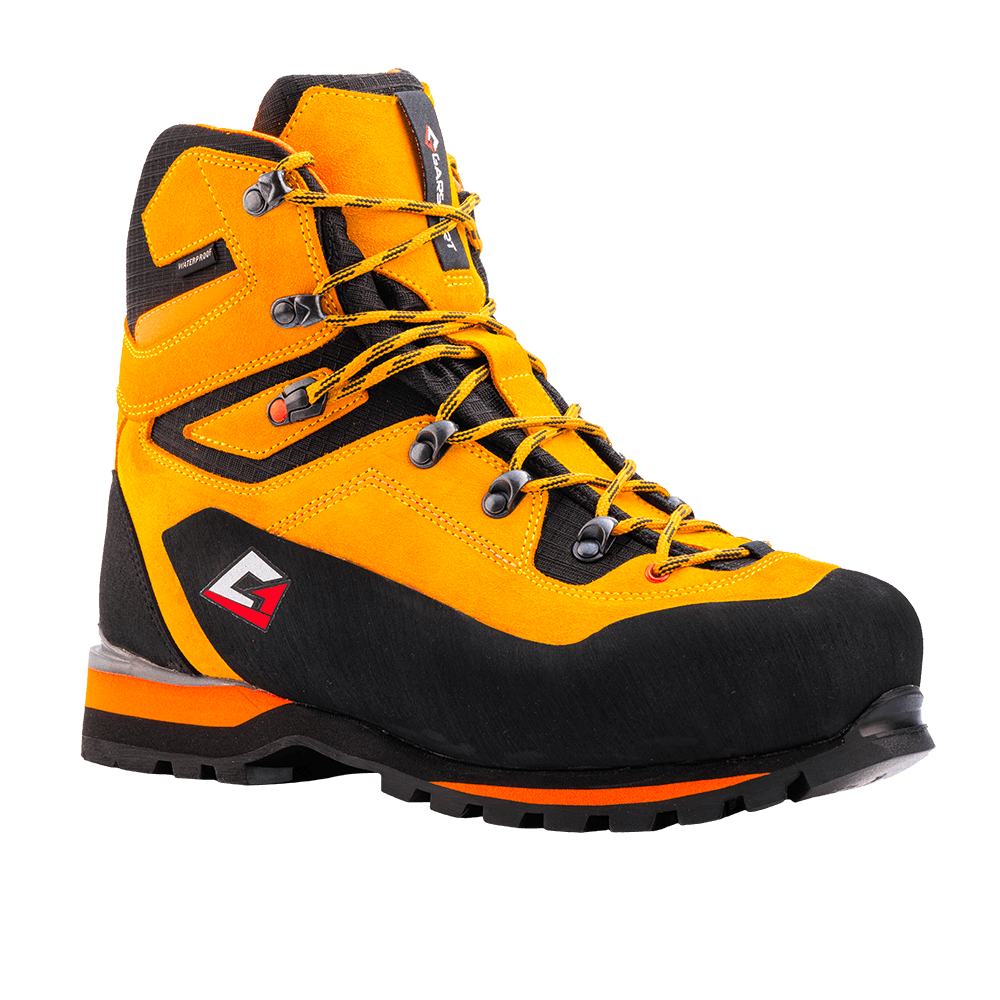 Scarponi antinfortunistici da montagna Sierra Mid senape arancio suola Vibram Mulaz