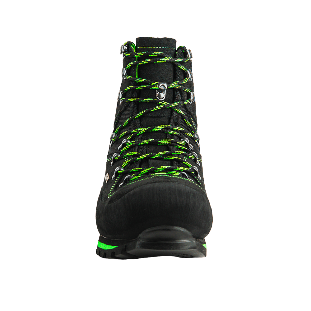Alpine Route Mid black lime mountain safety boots suede upper with rubber protection