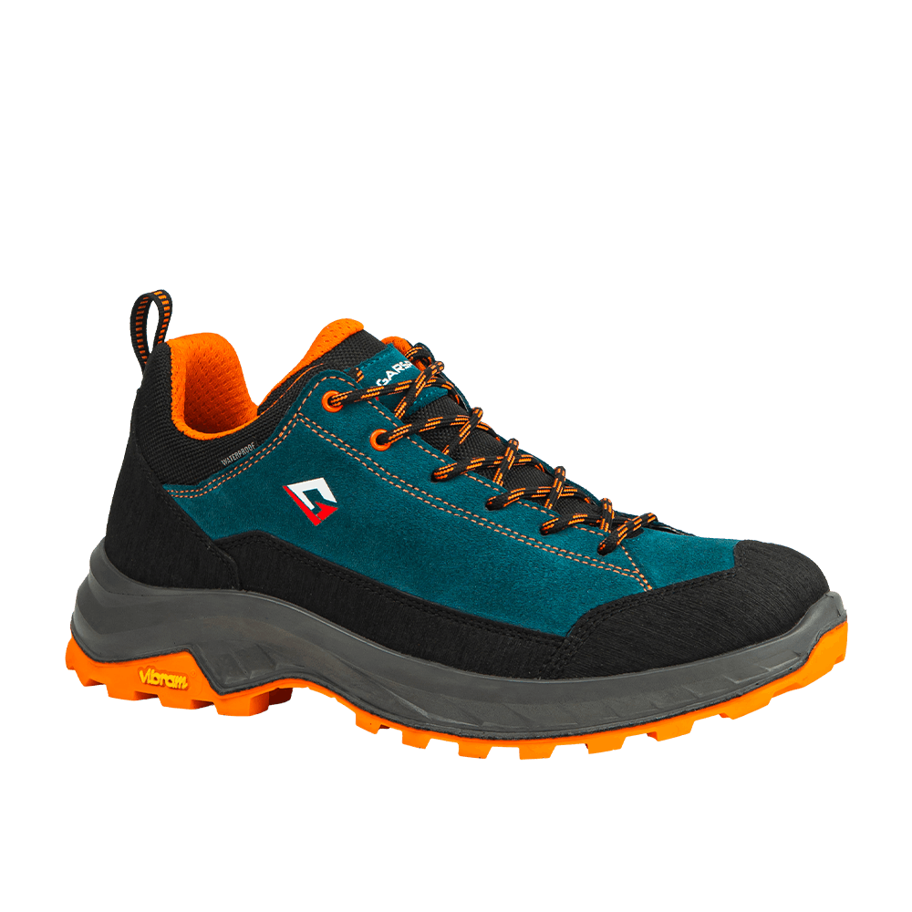 Chaussures trekking basses Giau Low ottanio arancio imperméables semelle Vibram pour approche
