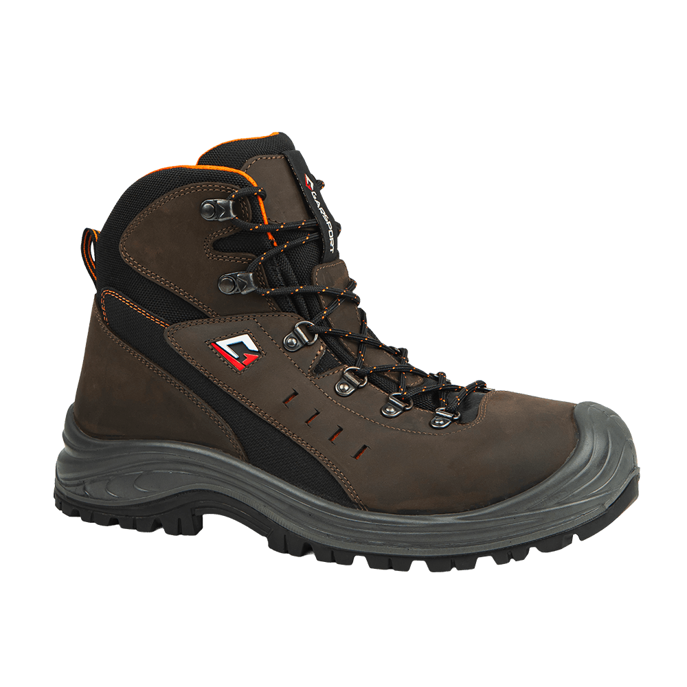 3486 Mid S3S safety boots Dakar leather brown black