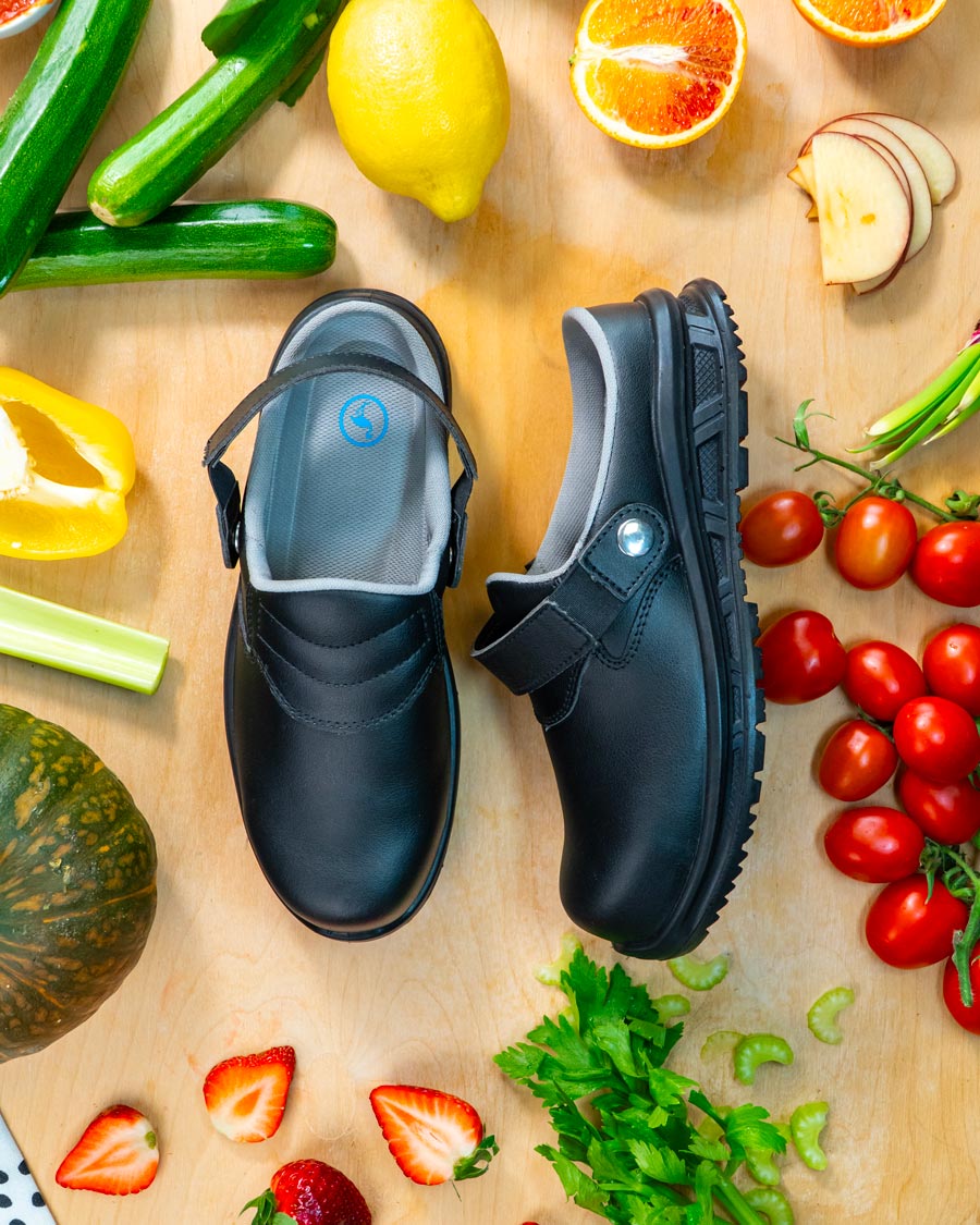 Scarpe sabot antinfortunistiche nere da cucina professionali Cuisine SB low S2