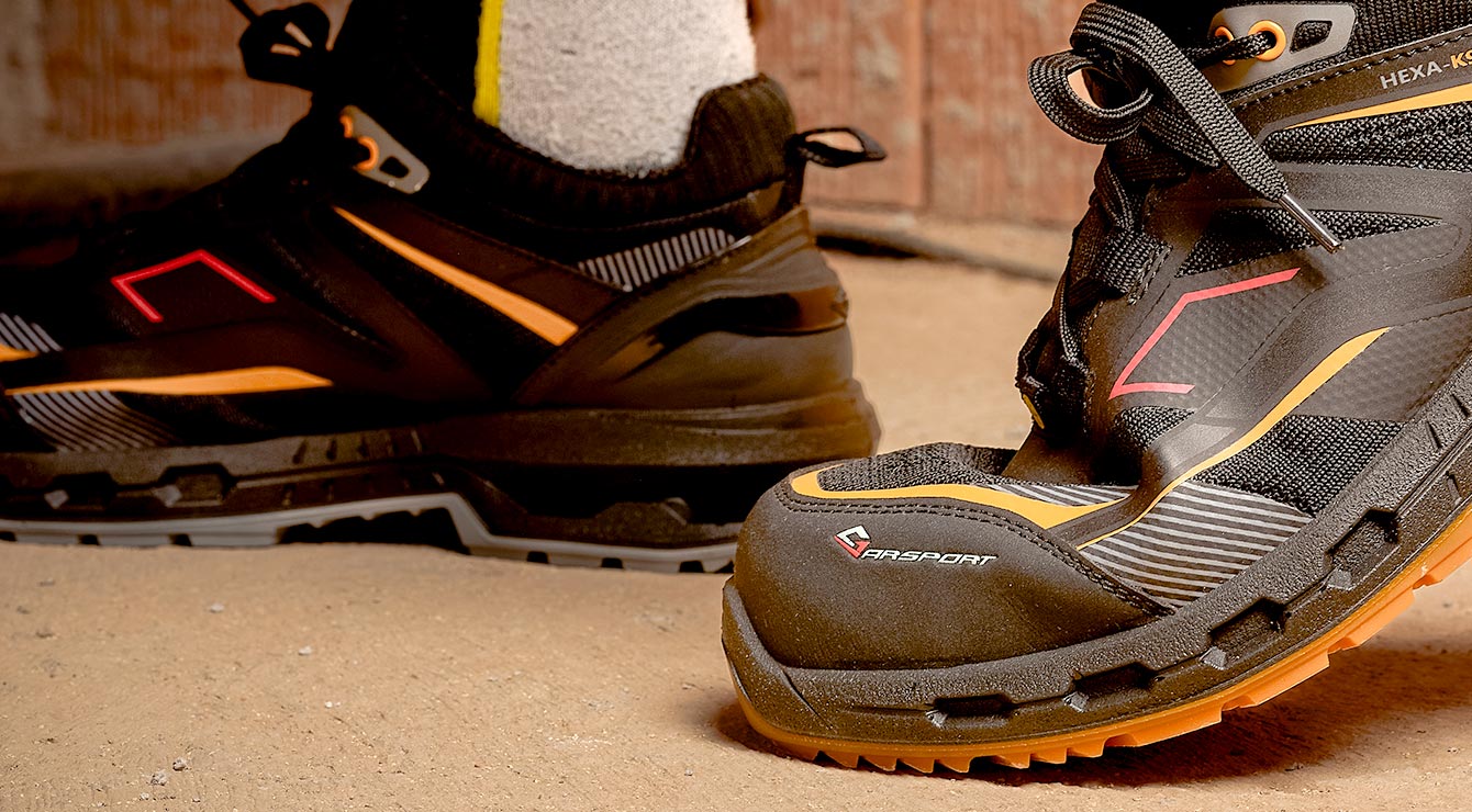 scarpa antinfortunistica bassa arancione nera Hexa K9 low S1pS ESD